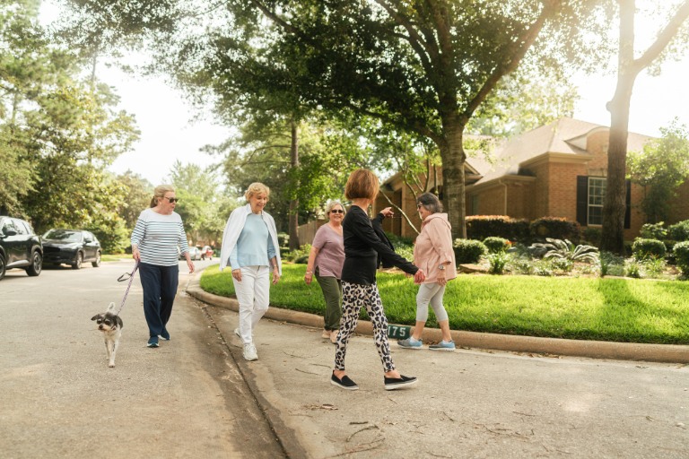 Group of senior women on a walk